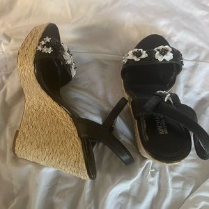 MICHAEL MICHAEL KORS, Jill Floral Sequined Leather Wedge, 6 1/2